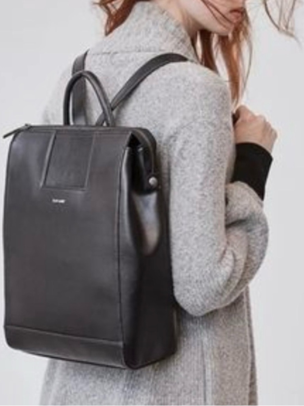 Matt & Nat Black Vegan Leather Backpack with Top Handle